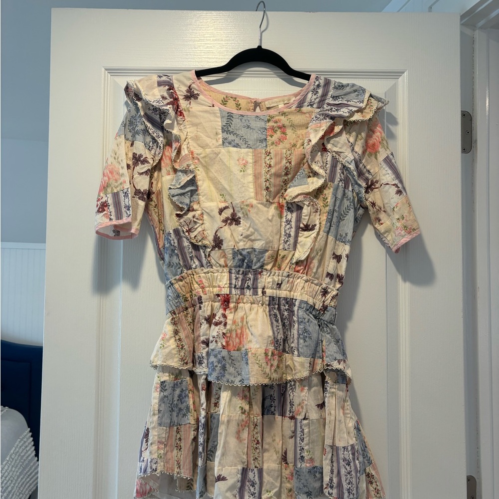 Loveshackfancy Floral Patchwork Ruffle Dress - image 1